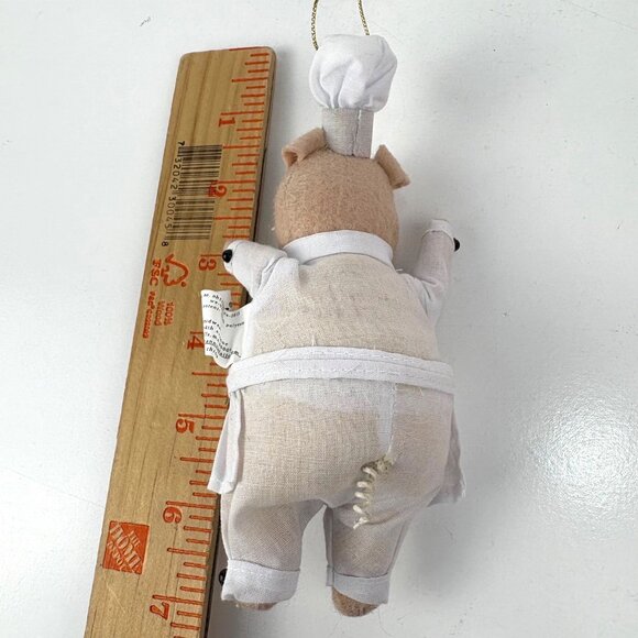 Seasons of Cannon Falls Heart Felts 6” Chef Pig Ornament Tags - Picture 5 of 5